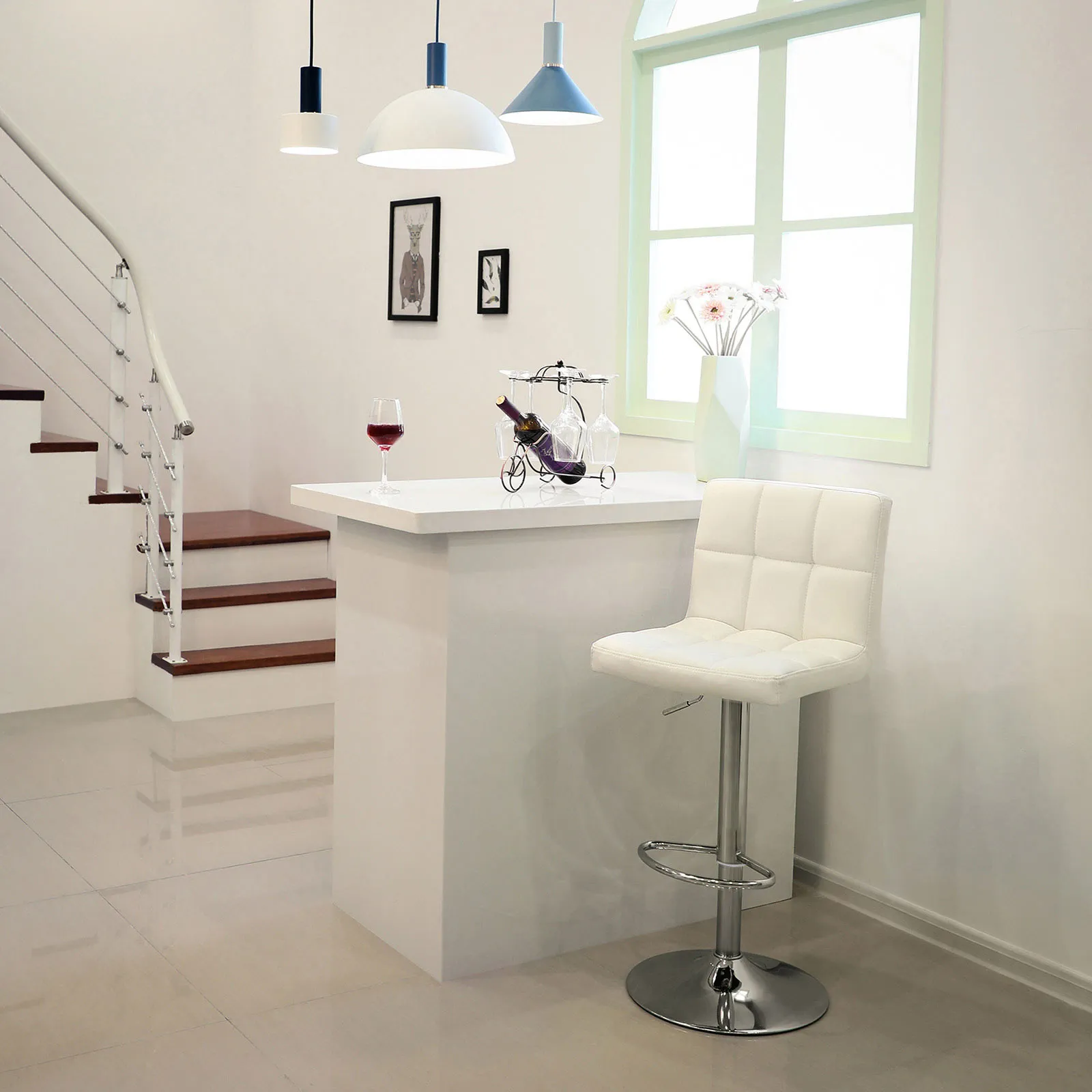 Barhocker 2er Set Kunstleder Weiss LJB64W 3 balduloftaslt Barhocker er Set Kunstleder Weiss LJBW