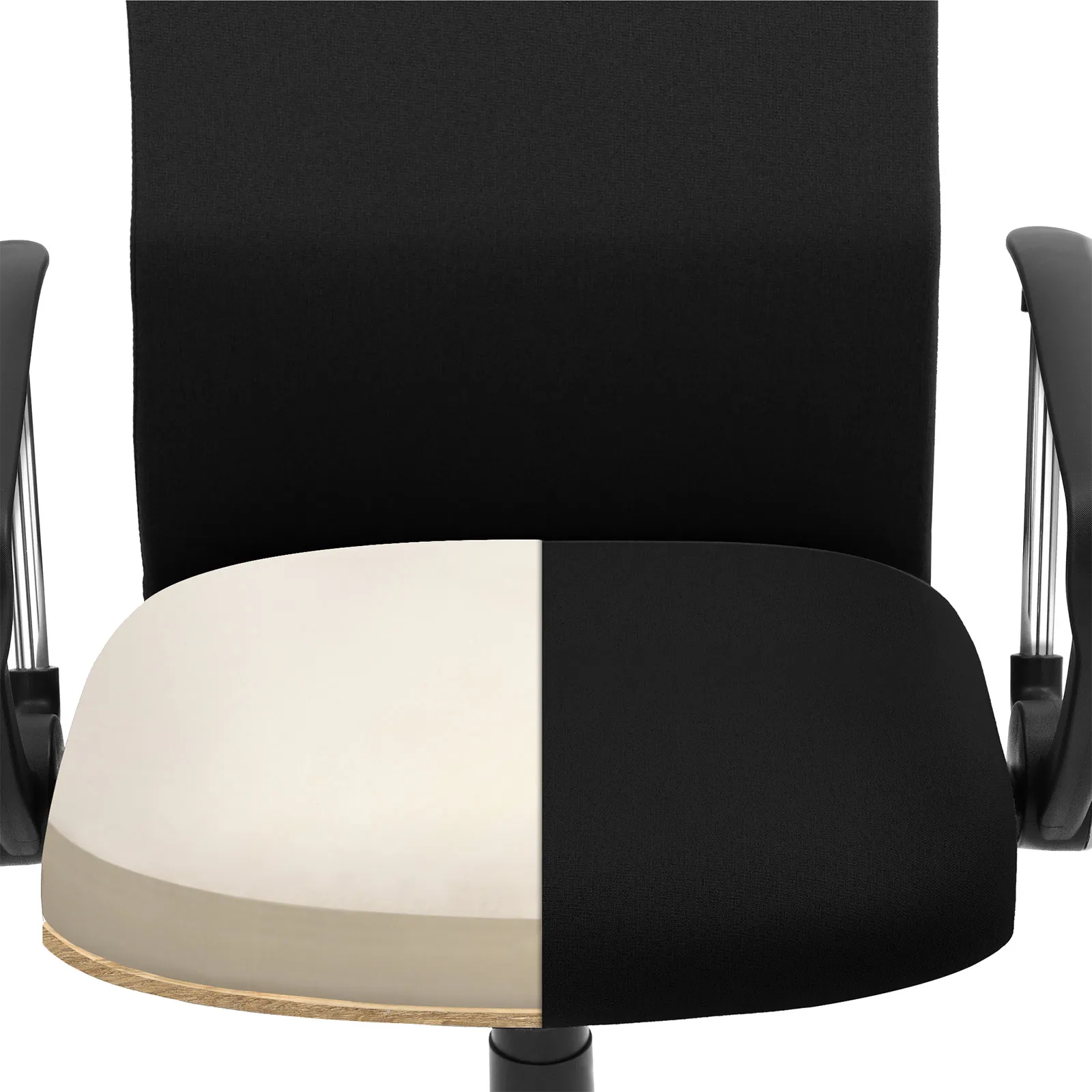 Biuro kėdė ergonominė medžiaginiu užvalkalu juoda Biuro kėdė ergonominė medžiaginiu užvalkalu juoda Akcija