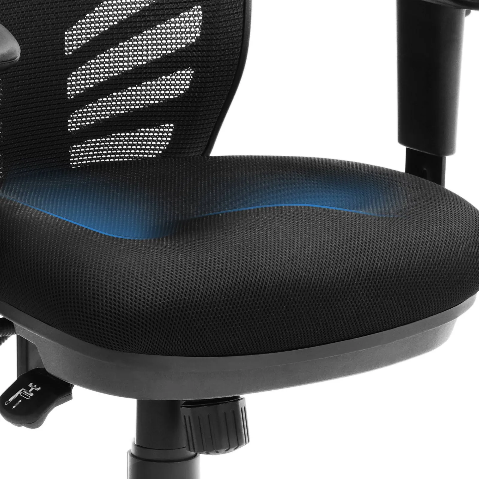 OBN52BK 4 balduloftaslt Biuro kėdė su tinkleliu su reguliavimo svirtimis visomis kryptimis ergonomiška Akcija