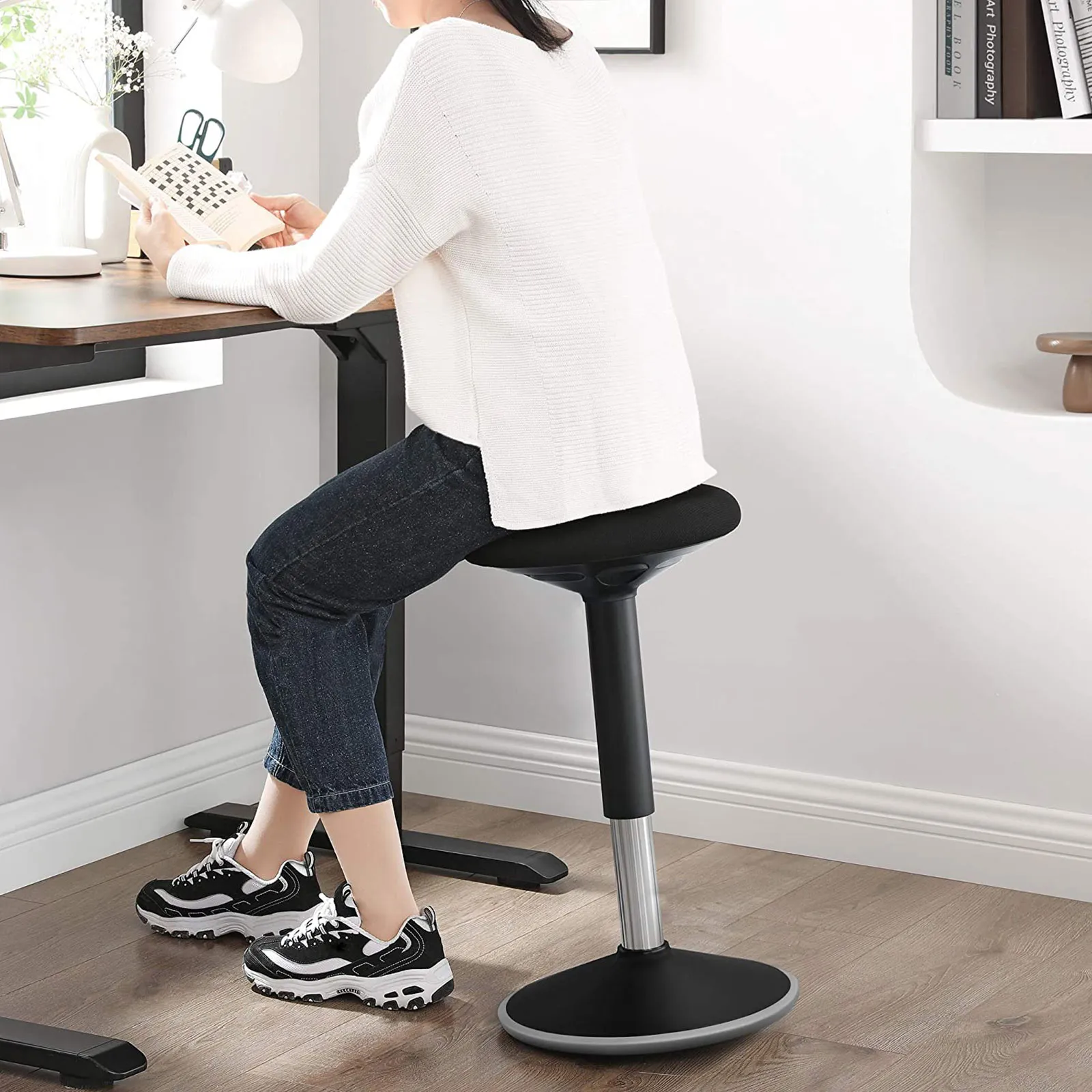 2 5 balduloftaslt Ergonominė biuro darbo taburetė 50-65cm aukščio juoda Biuras