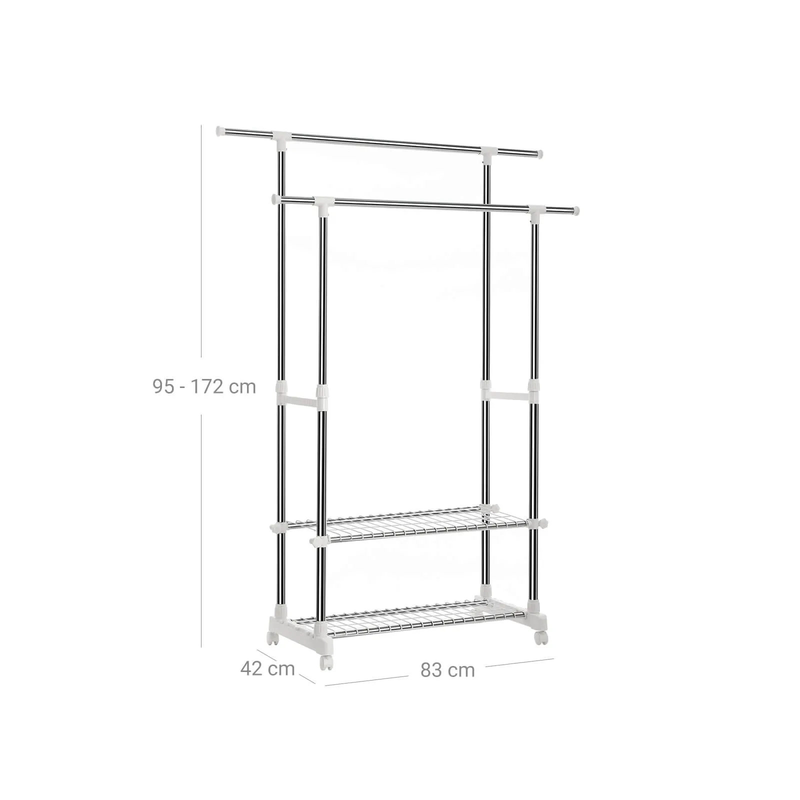 Kleiderstaender mit Schuhablage Weiss LLR03W 7 balduloftaslt Kleiderstaender mit Schuhablage Weiss LLRW