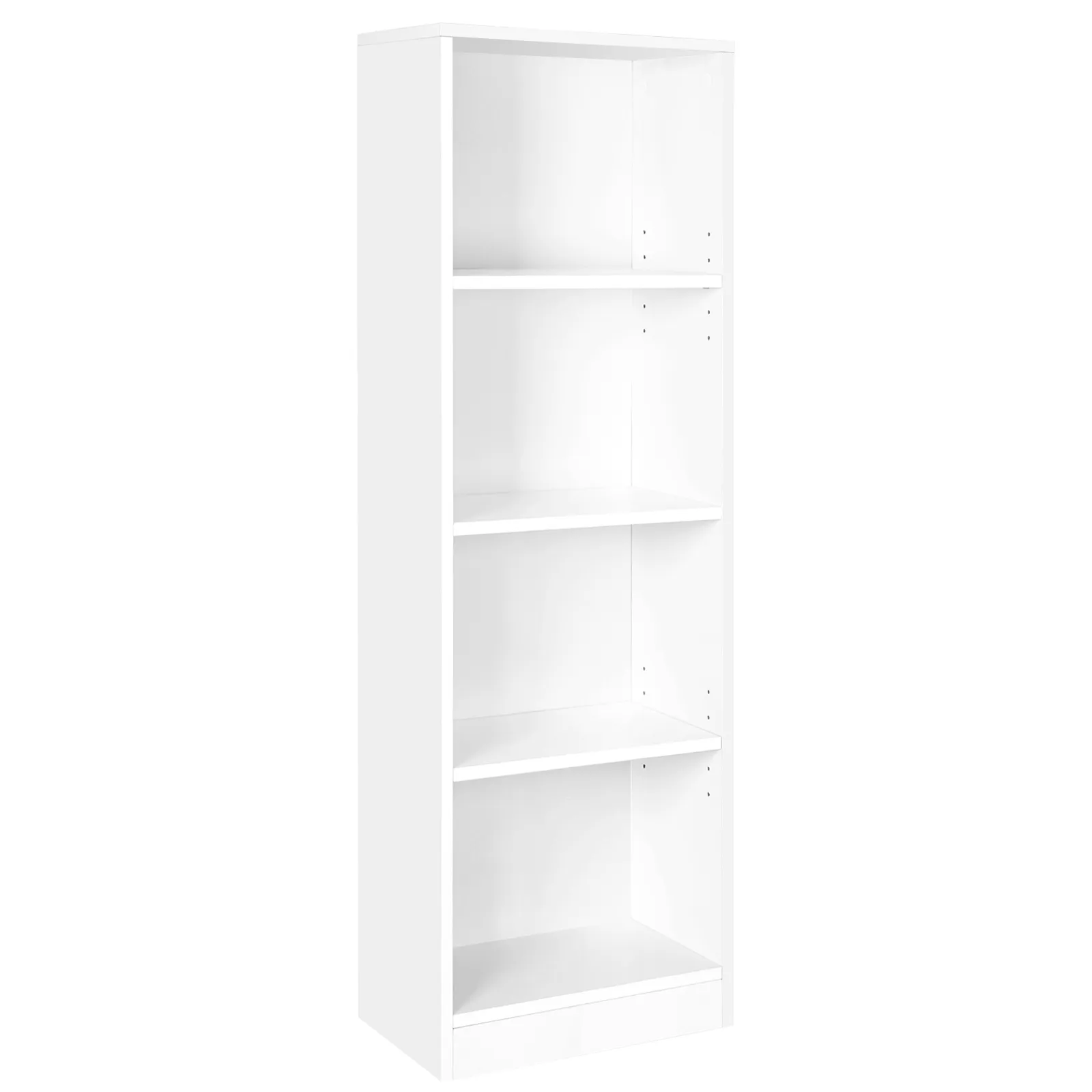 Knygų lentyna siaura 4 skyrių balta pastatoma LBC104W Knygų lentyna siaura skyrių balta pastatoma LBCW