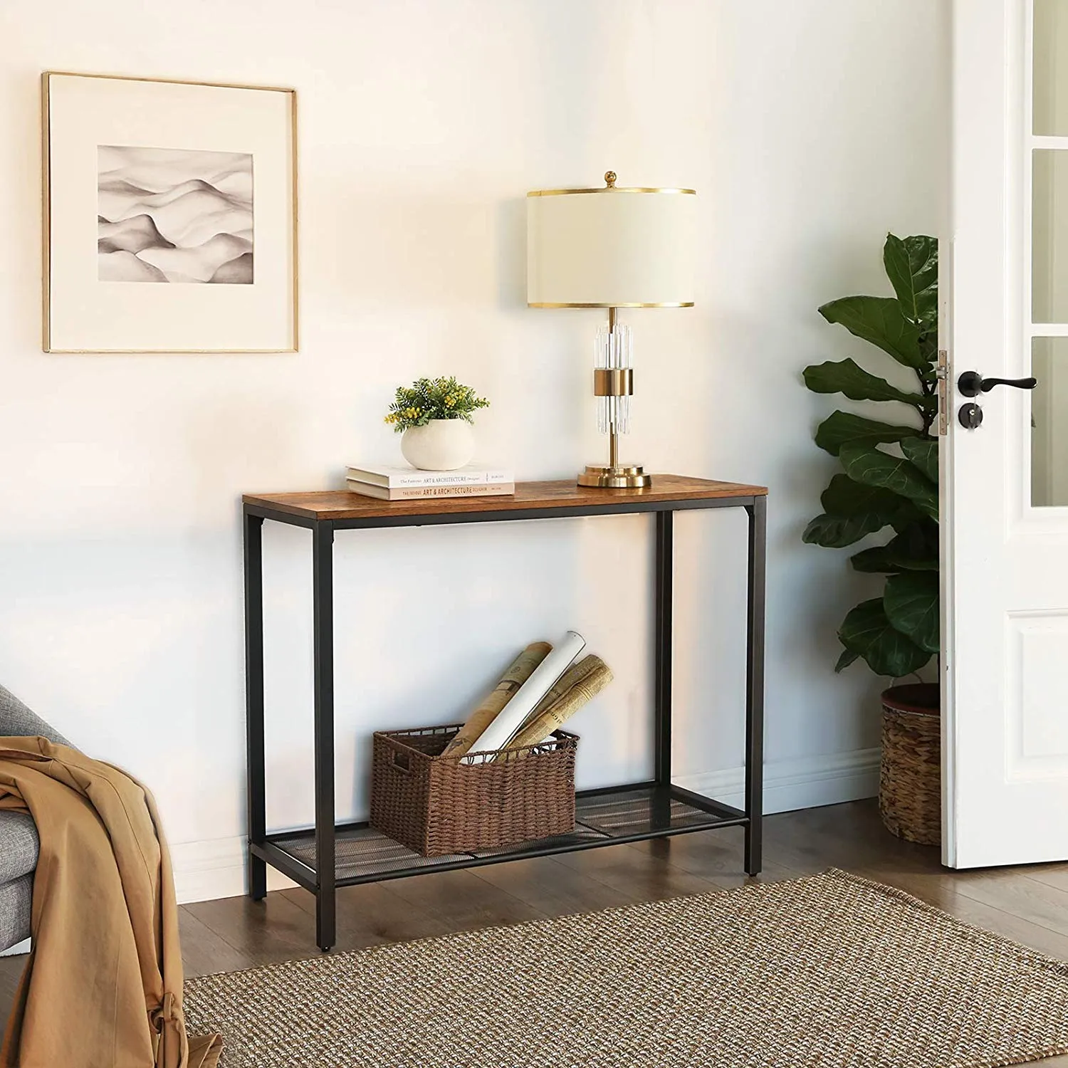 Mesh Shelf Console Table LNT86X 3 balduloftaslt Mesh Shelf Console Table LNTX