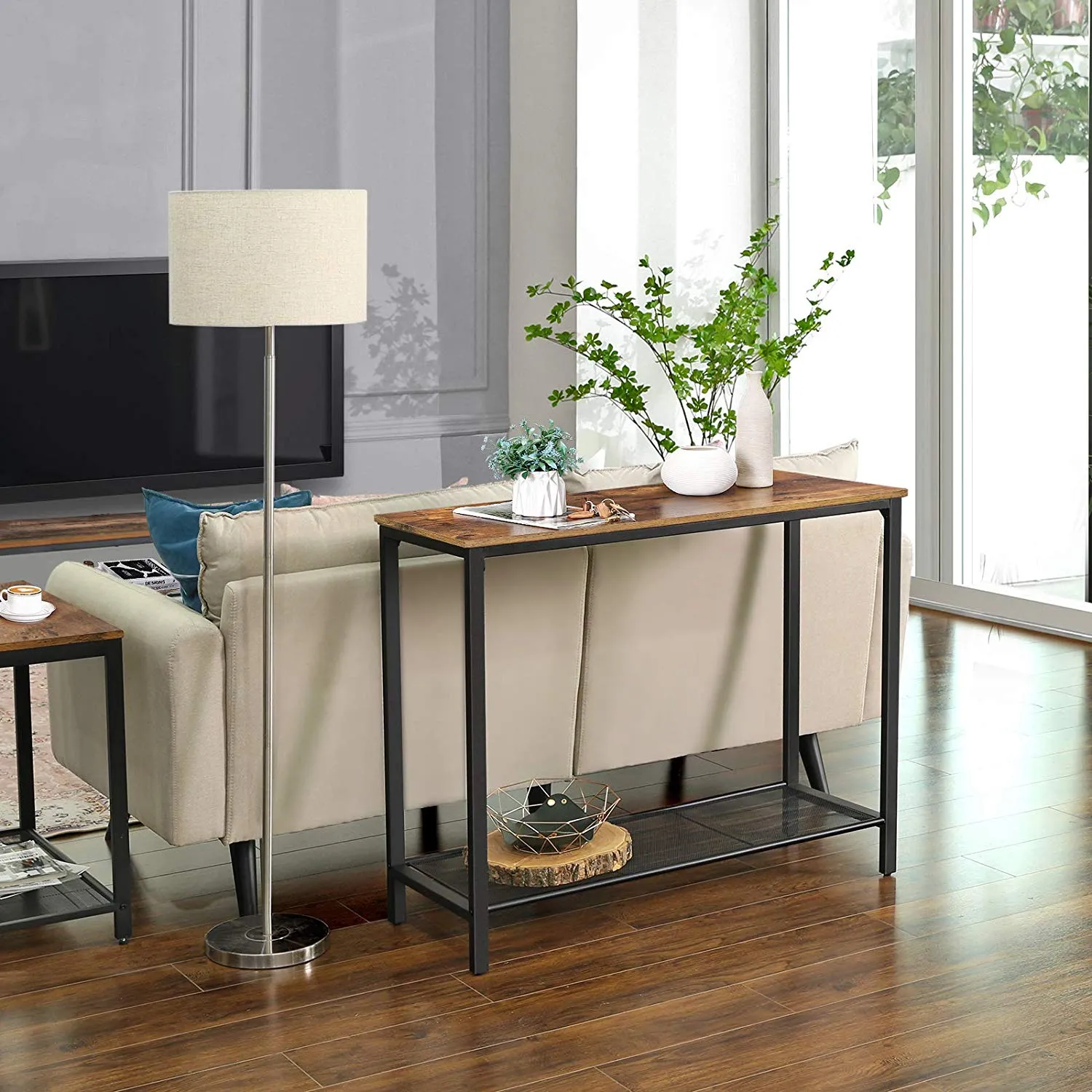 Mesh Shelf Console Table LNT86X 4 balduloftaslt Mesh Shelf Console Table LNTX