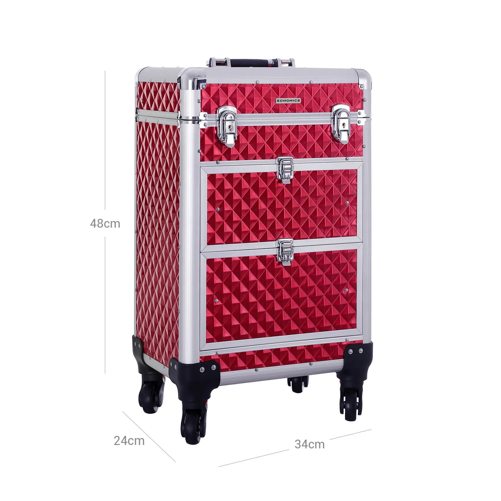Kosmetik Trolley 2 Schubladen Knallrot JHZ08RD 1 balduloftaslt Kosmetik Trolley Schubladen Knallrot JHZRD