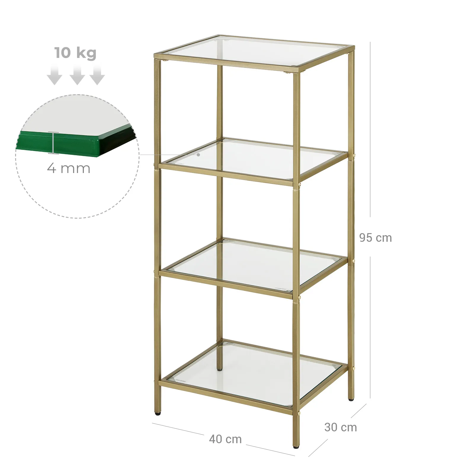 Standregal aus Hartglas LGT28G 6 balduloftaslt Standregal aus Hartglas LGTG
