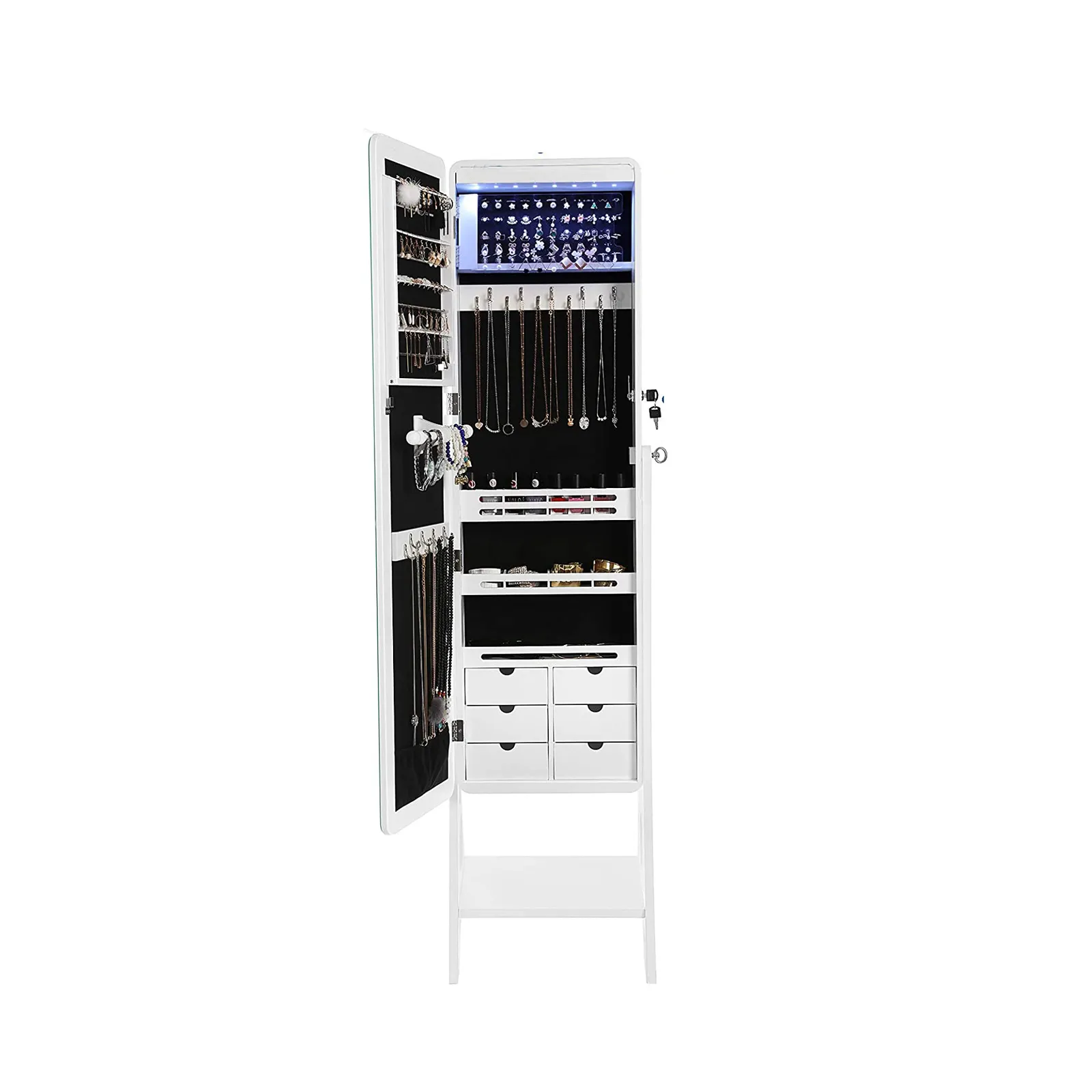 Schmuckschrank mit grossem Spiegel JBC89WT 2 balduloftaslt Schmuckschrank mit grossem Spiegel JBCWT
