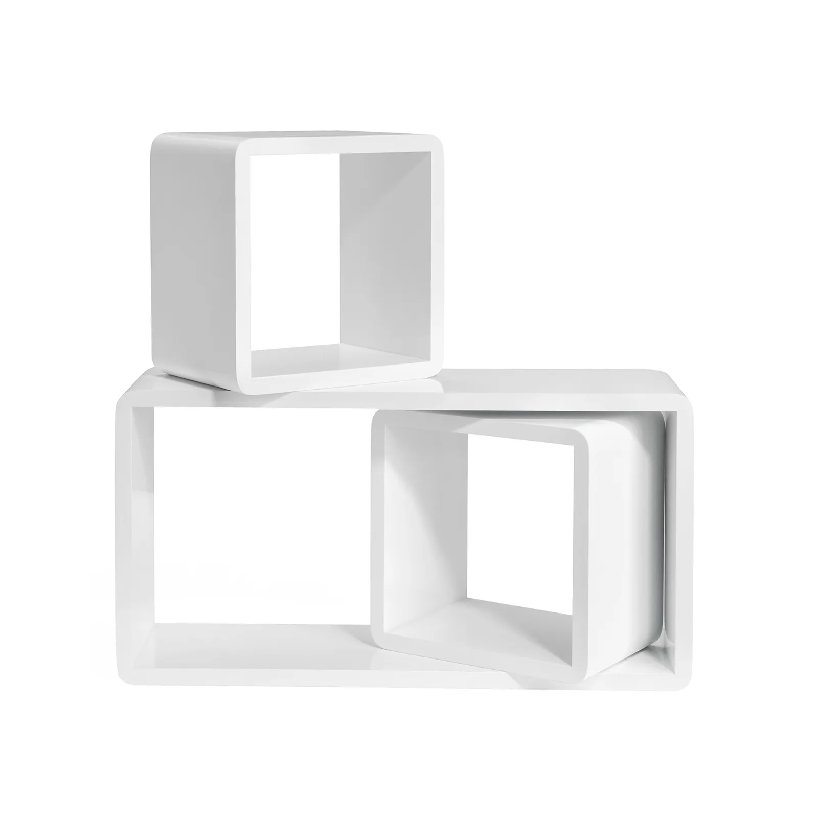 Wuerfelfoermige Wandregale 3er Set Weiss LWS50WT 2 balduloftaslt Wuerfelfoermige Wandregale er Set Weiss LWSWT
