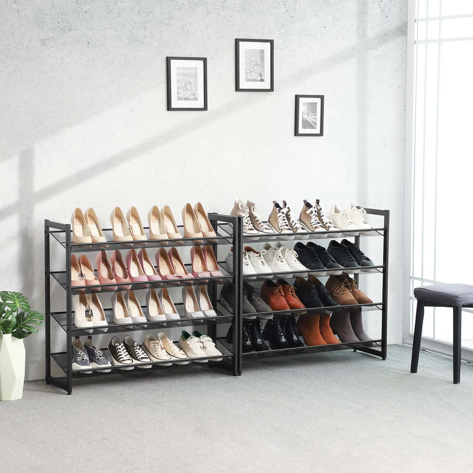 Schuhregal mit 8 Ebenen Schwarz LMR08B 2 balduloftaslt Schuhregal mit Ebenen Schwarz LMRB