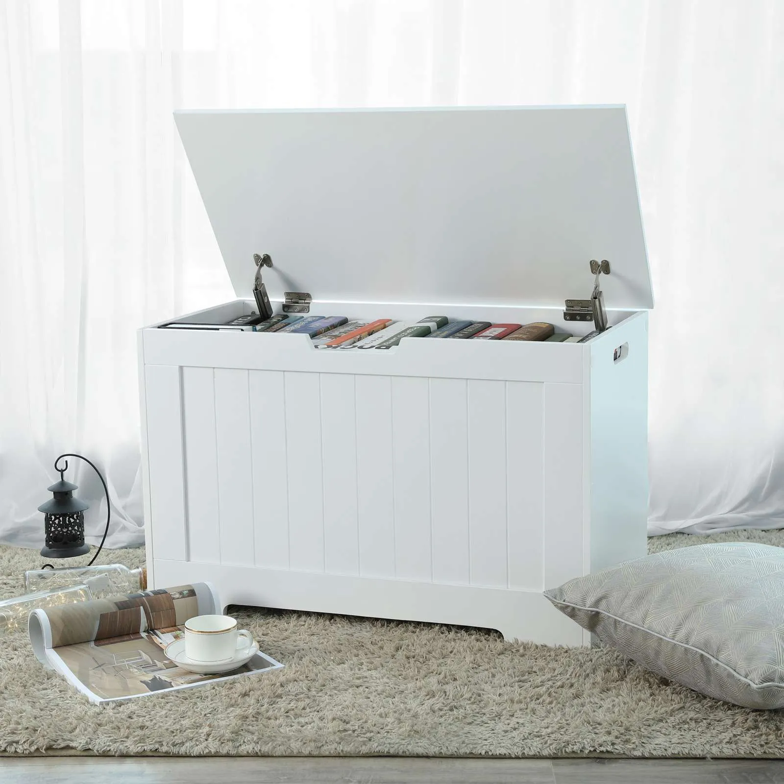 Truhe aus MDF Weiss LHS11WT 2 balduloftaslt Truhe aus MDF Weiss LHSWT