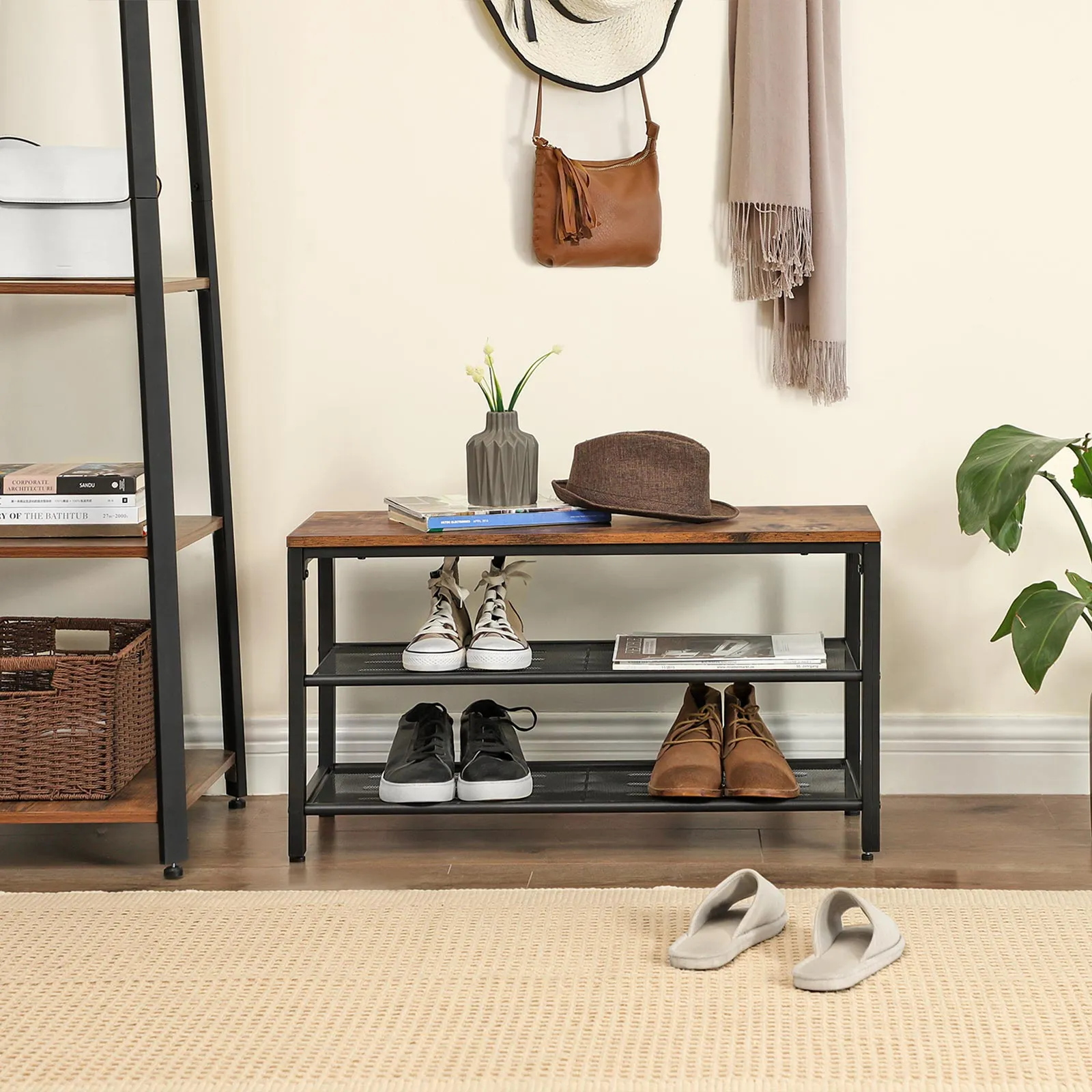 Mesh Shelves Shoe Bench LBS74X 4 balduloftaslt Mesh Shelves Shoe Bench LBSX