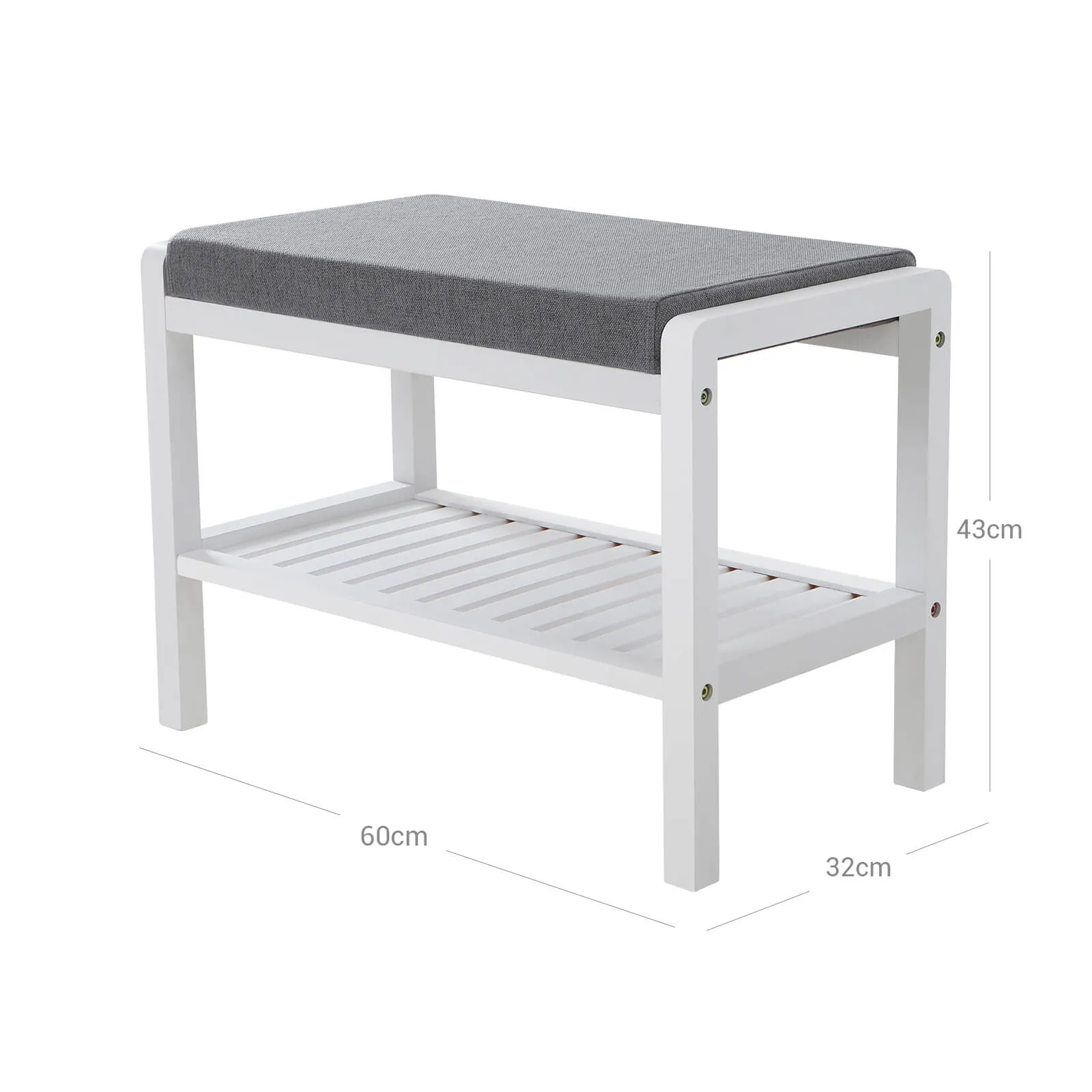 Polster Schuhbank Bambus Weiss Grau LBS65WN 6 balduloftaslt Polster Schuhbank Bambus Weiss Grau LBSWN