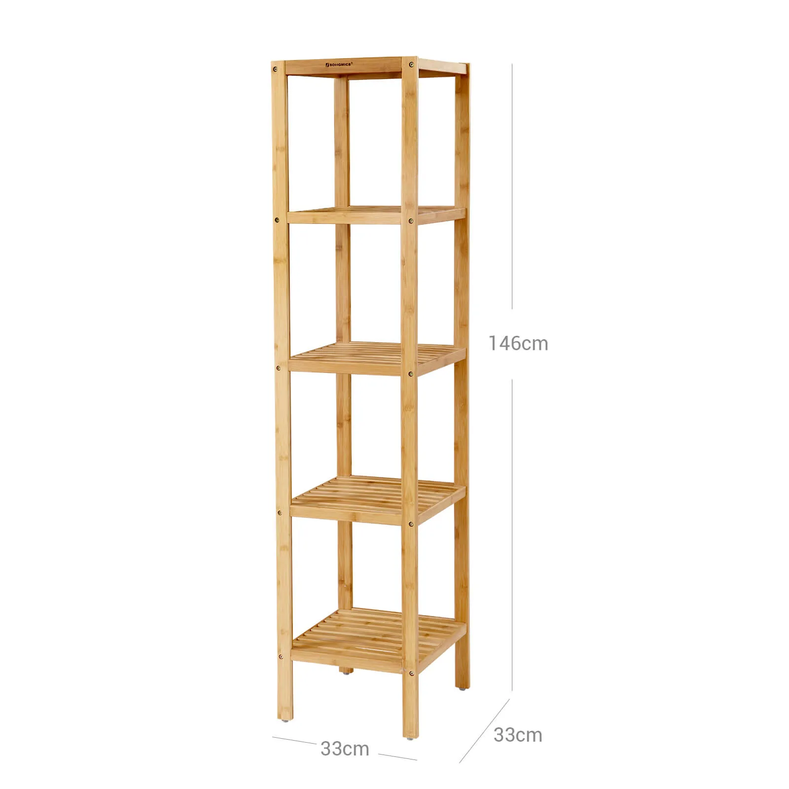 Badregal Bambus 5 Ablagen schmal BCB55Y 5 balduloftaslt Badregal Bambus Ablagen schmal BCBY