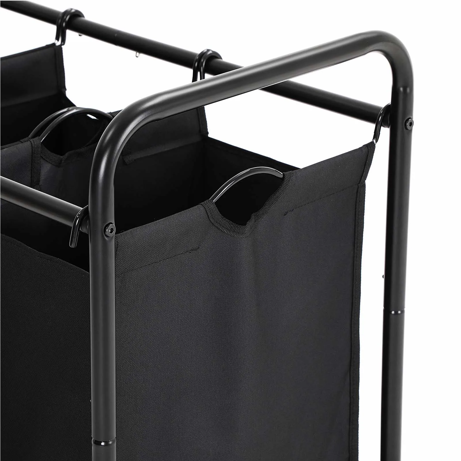 Skalbinių krepšys su 3 nuimamomis dalimis 4 ratukais Removable Bags Laundry Cart LSFB