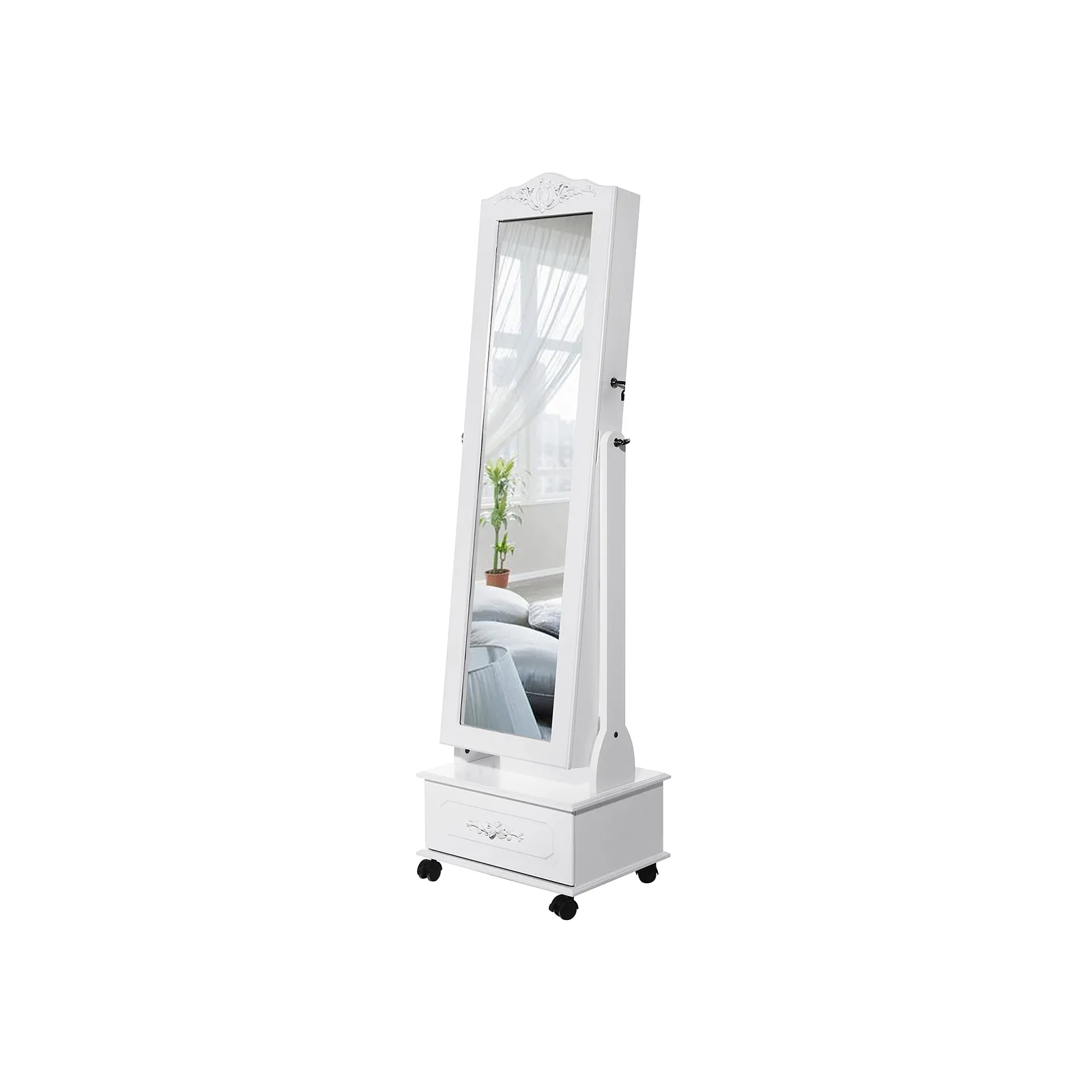 Mobiler Schmuckschrank Weiss JBC61W 2 balduloftaslt Mobiler Schmuckschrank Weiss JBCW