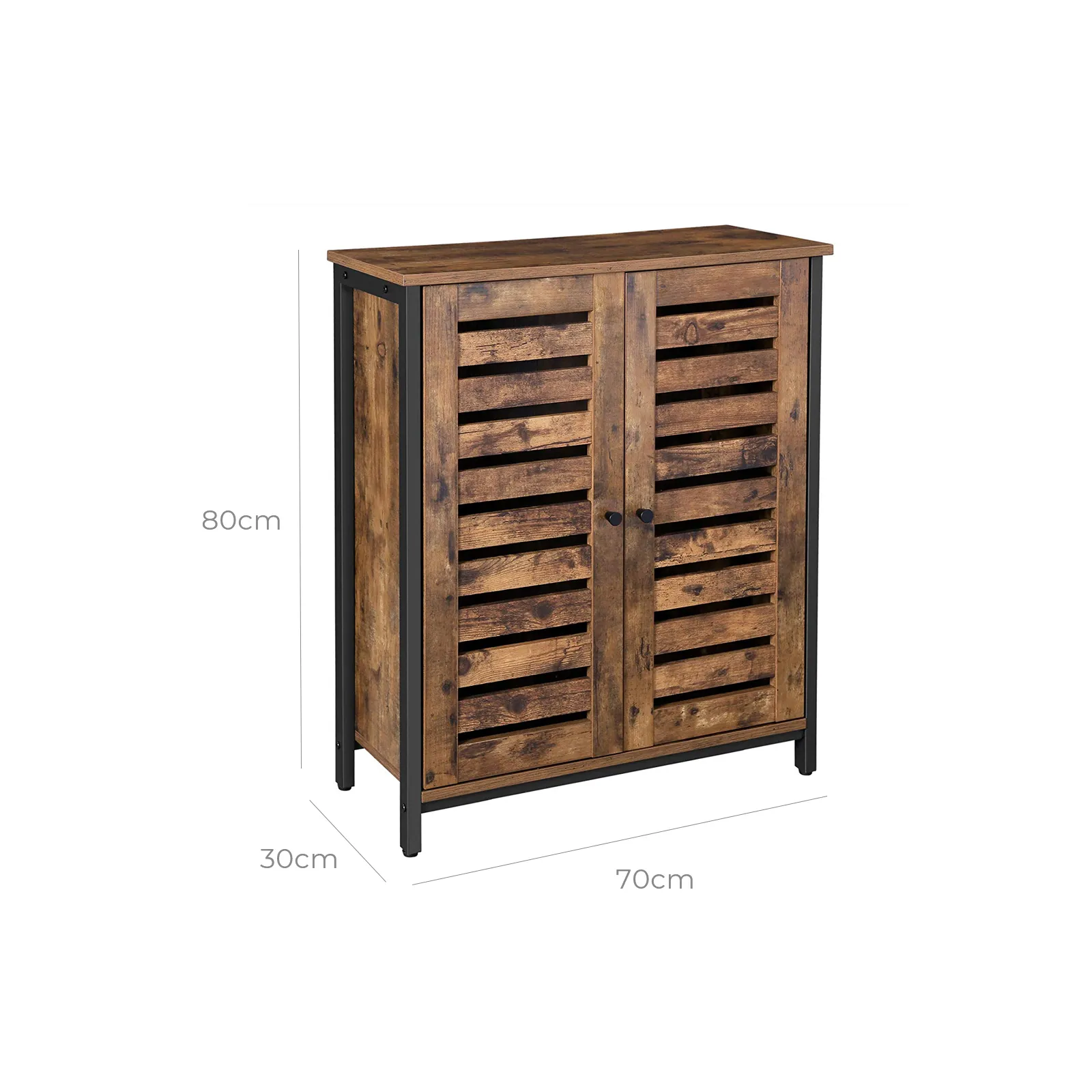 Industrial Look Sideboard mit 2 Lamellentueren LSC78BX 6 balduloftaslt Industrial Look Sideboard mit Lamellentueren LSCBX