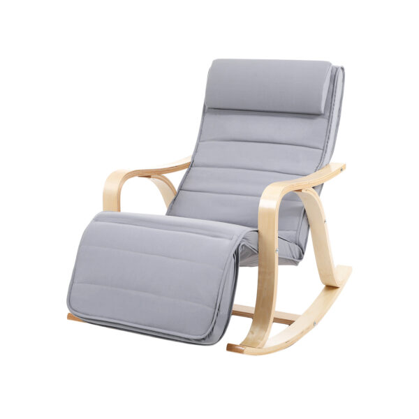 Supama kėdė fotelis pilkas reguliuojama kojų atrama 2