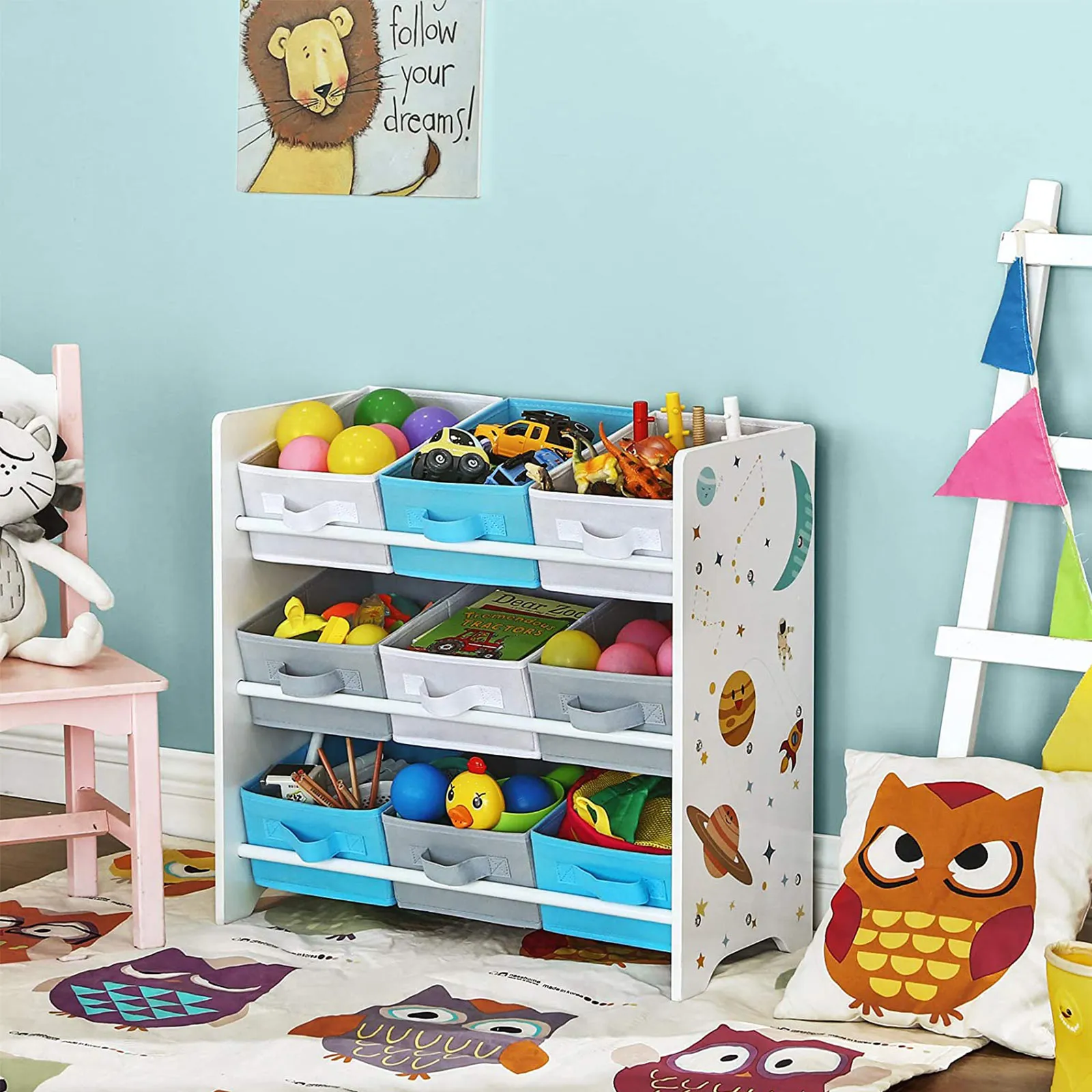 Kinderzimmerregal fuer Spielzeug GKR33WT 2 balduloftaslt Kinderzimmerregal fuer Spielzeug GKRWT