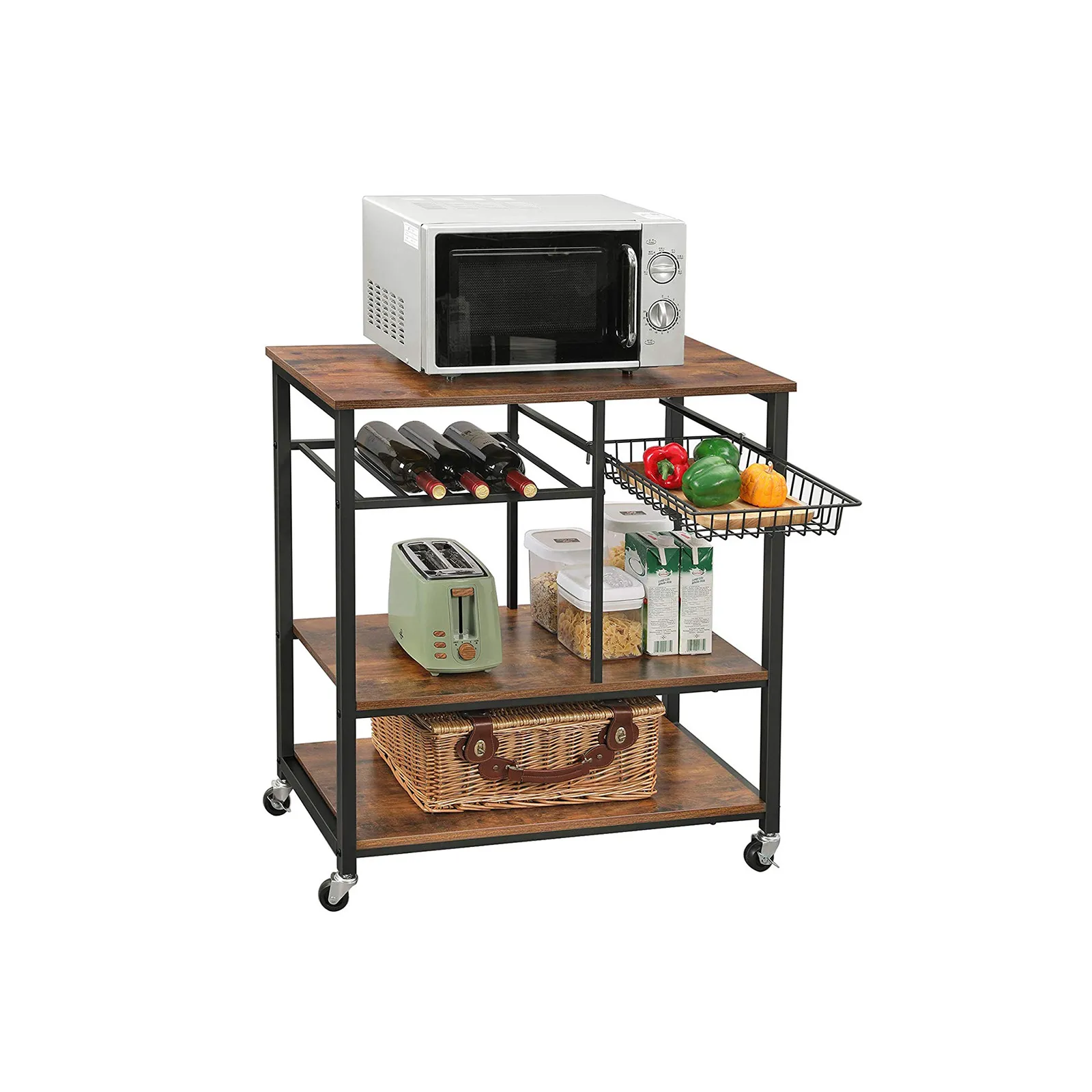 Kuechenregal auf Rollen Industrielook KKS80X 2 balduloftaslt Kuechenregal auf Rollen Industrielook KKSX