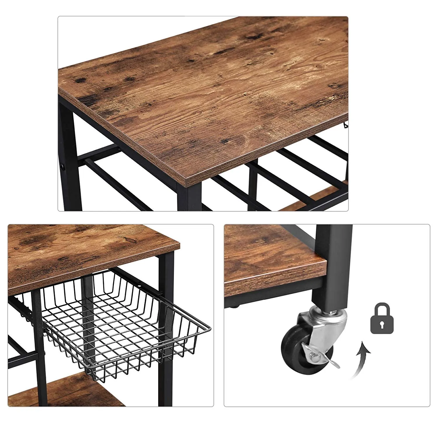 Kuechenregal auf Rollen Industrielook KKS80X 5 balduloftaslt Kuechenregal auf Rollen Industrielook KKSX