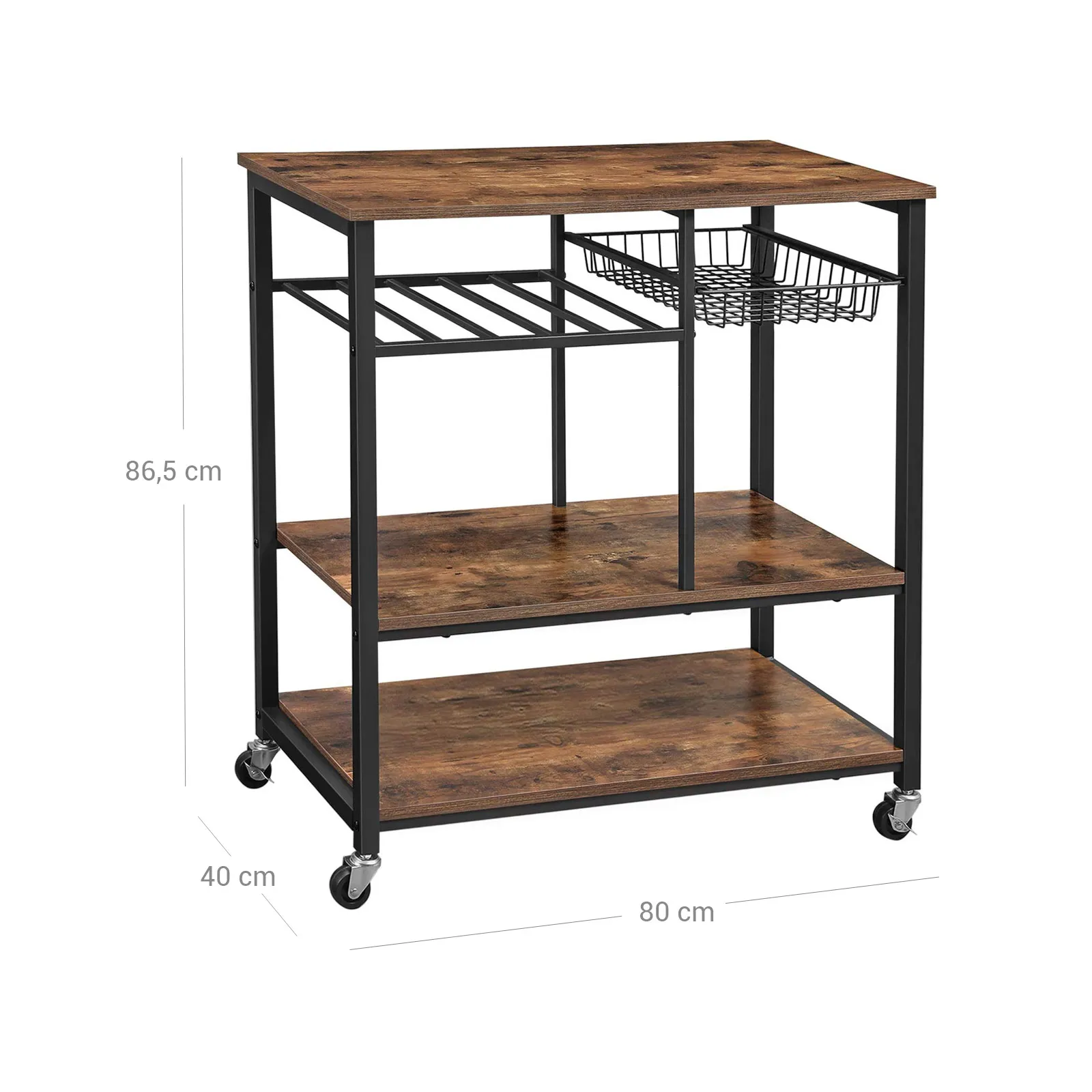 Kuechenregal auf Rollen Industrielook KKS80X 6 balduloftaslt Kuechenregal auf Rollen Industrielook KKSX