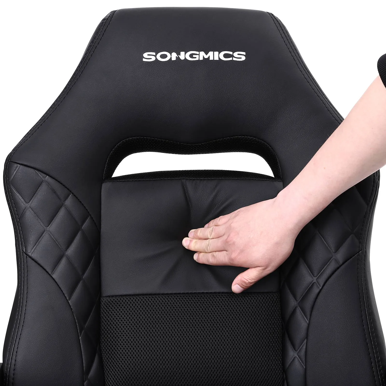 OBG38BK 5 balduloftaslt Žaidimų ar biuro kėdė juoda PU odos iki 150kg Akcija