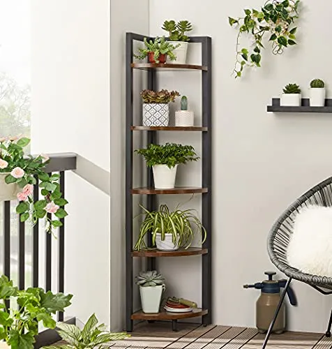 Industrinė kampinė lentynėlė pastatoma 5 dalių tvirtu plieno rėmu xNLZfL SL