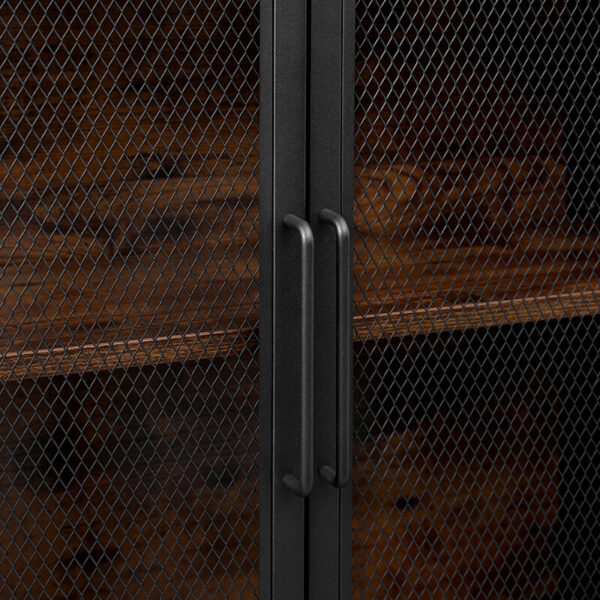 Pramoninio stiliaus spintelė ruda su juodo plieno durelėmis 6