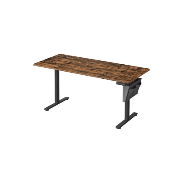 Elektrinis aukščio reguliavimo stalas 70 x 160 cm, industrinis rudas stalviršis