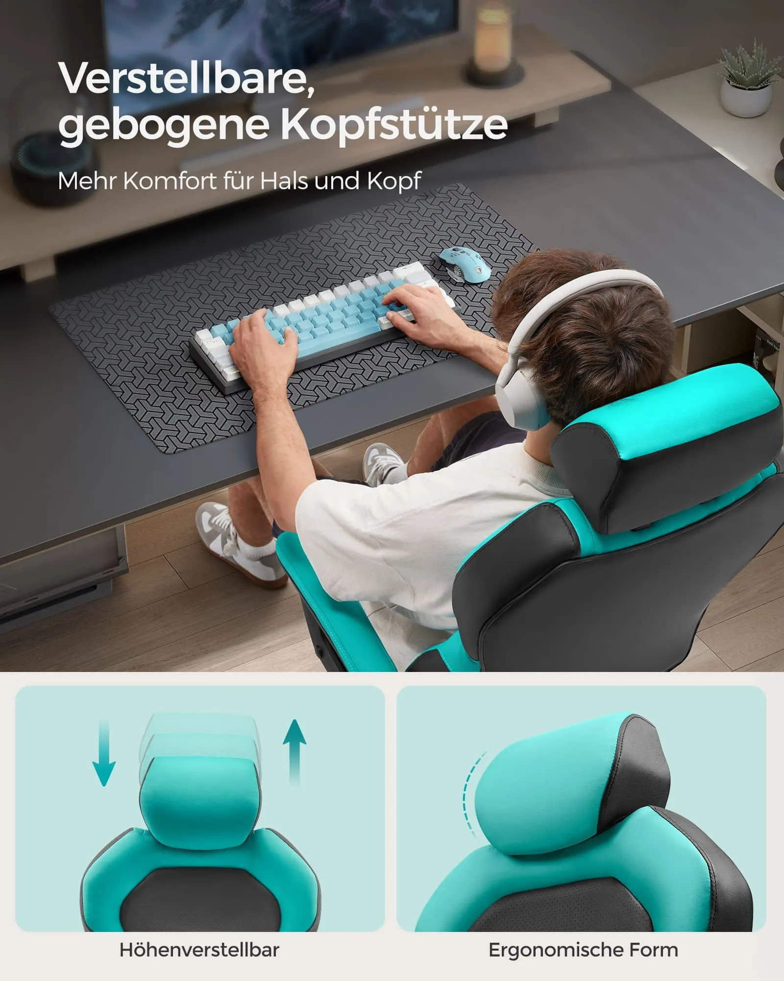 Biuro kėdė ryškios mėlynos spalvos ergonomiška iki 150kg Biuro kėdė ryškios mėlynos spalvos ergonomiška iki 150kg Akcija
