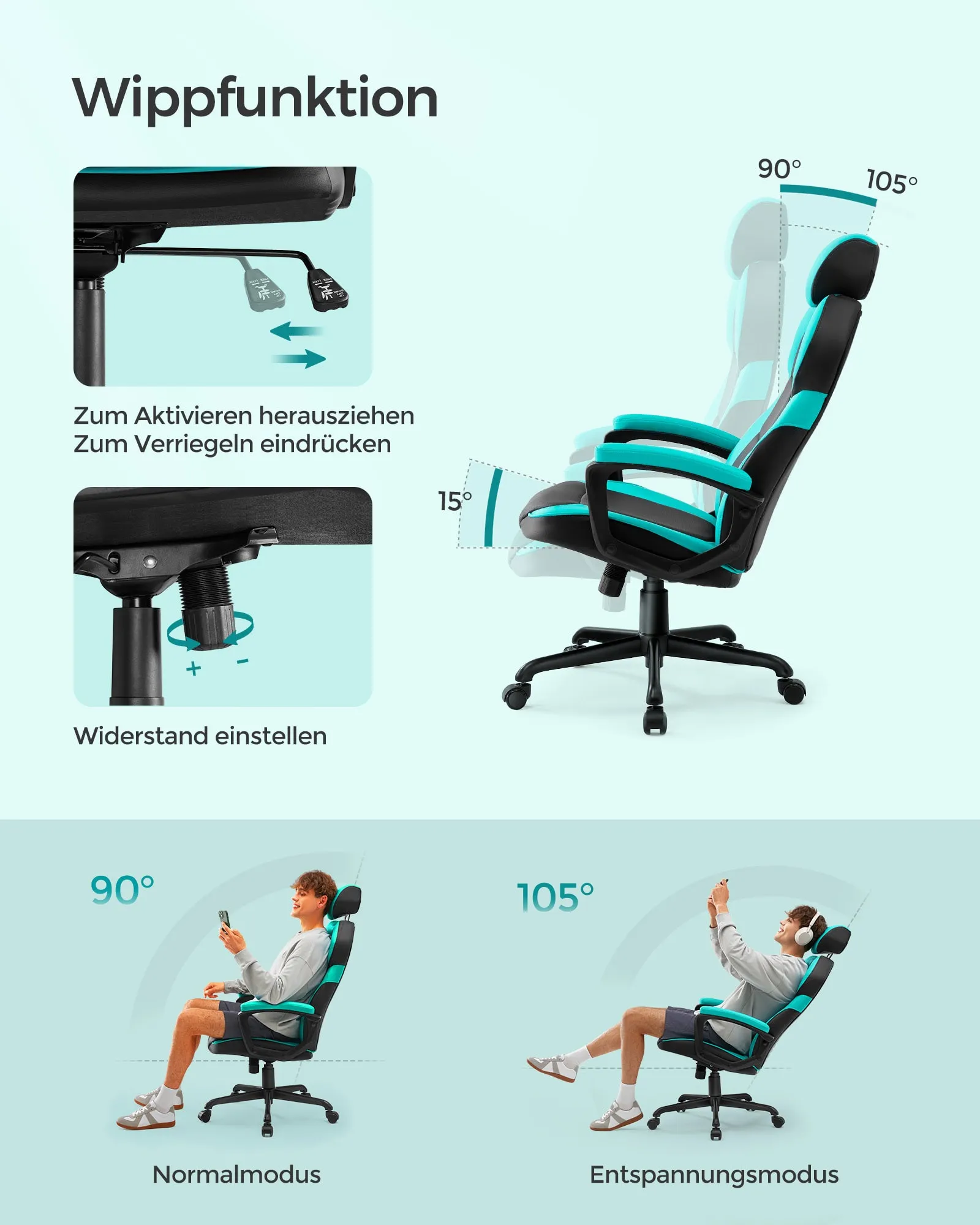 Biuro kėdė ryškios mėlynos spalvos ergonomiška iki 150kg Biuro kėdė ryškios mėlynos spalvos ergonomiška iki 150kg Akcija