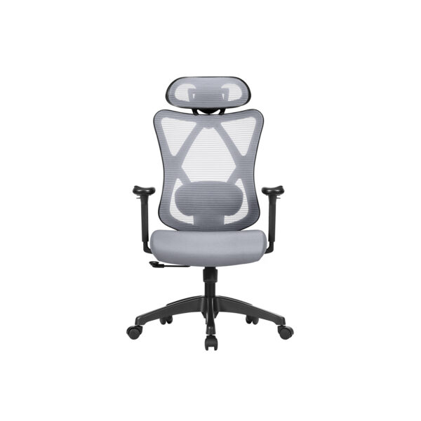 Elegantiška biuro kėdė reguliuojama ergonominė pilka iki 150 kg
