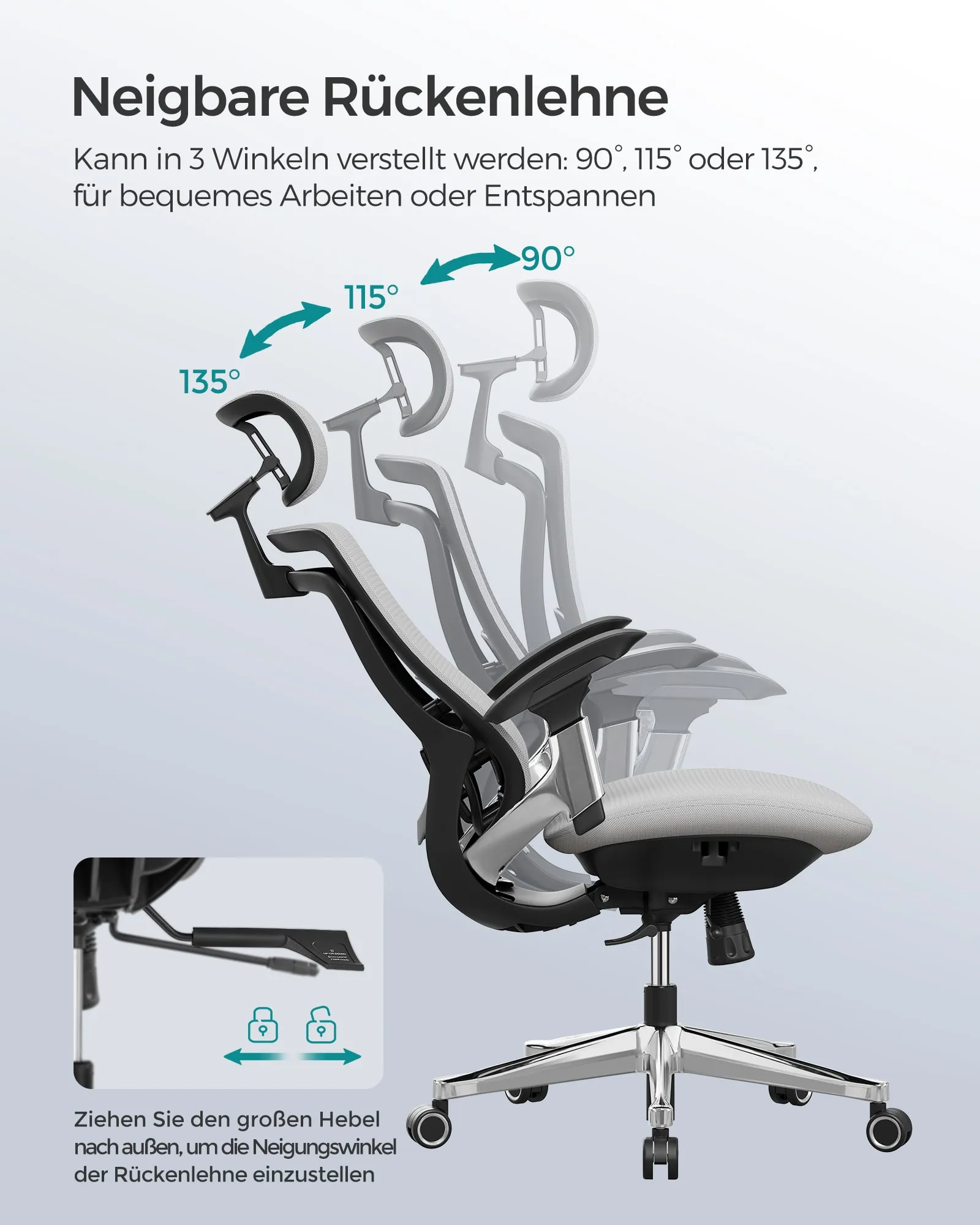 Ergonominė pilnai reguliuojama biuro kėdė su tinkleliu pilka Ergonominė pilnai reguliuojama biuro kėdė su tinkleliu pilka Akcija