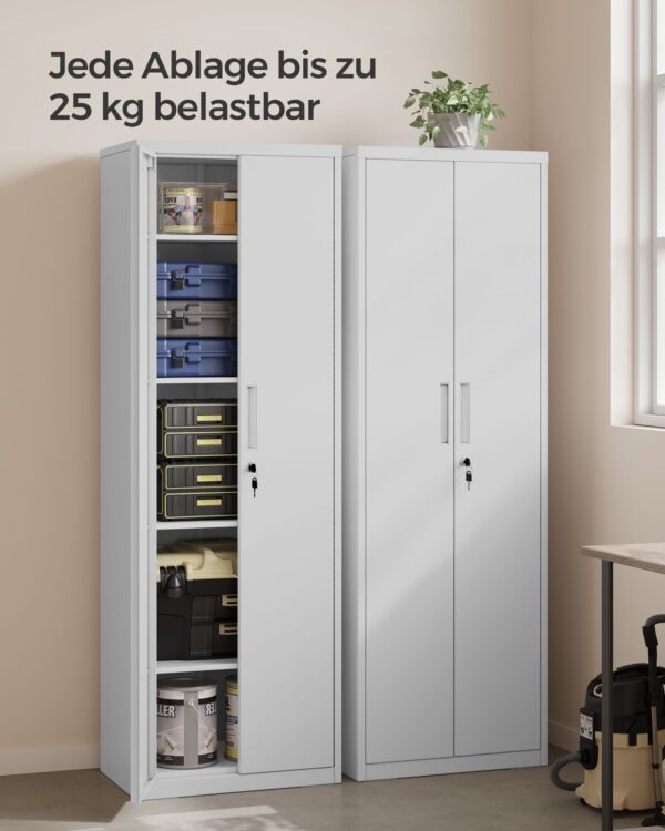 Metalinė spinta su reguliuojamomis lentynomis pilka 60cm pločio 3