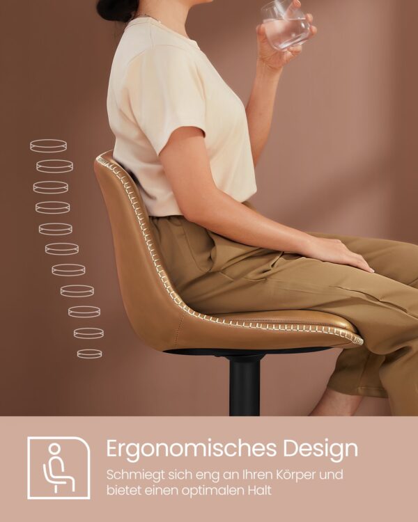 Baro kėdės juodos PU odos ergonomines 2 vnt komplektas 4