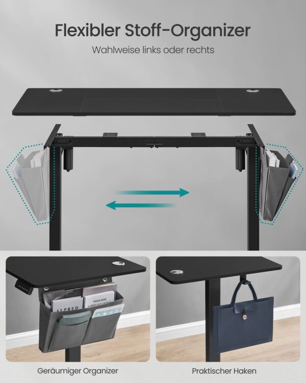 Elektrinis pakeliamas biuro stalas juodas 60x120cm 4