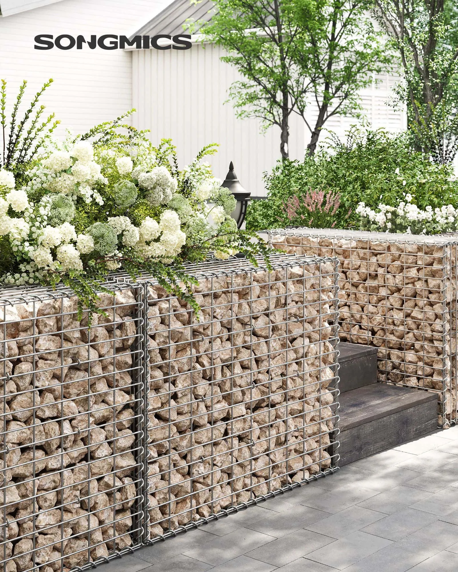 Gabionas sodui 100x80x30cm komplektas 4 vnt galvanizuoto plieno Gabionas sodui 100x80x30cm komplektas 4 vnt galvanizuoto plieno Akcija