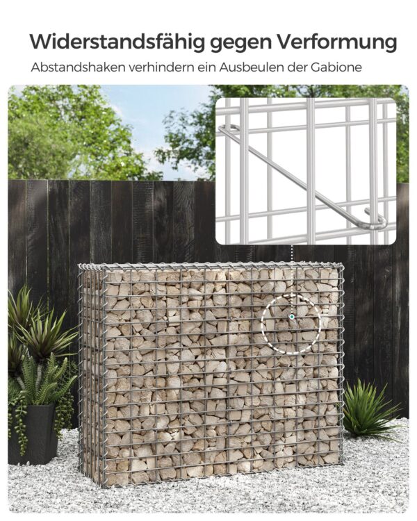 Gabionas sodui 100x80x30cm komplektas 4 vnt galvanizuoto plieno 4