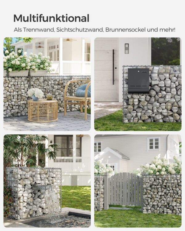 Gabionas sodui 100x80x30cm komplektas 4 vnt galvanizuoto plieno 8