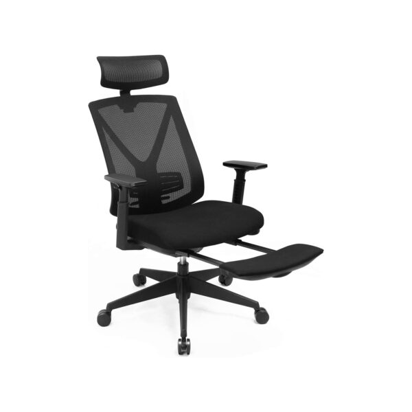 Ergonominė vadovo kėdė su reguliuojamomis kaklo juosmens kojų atramomis