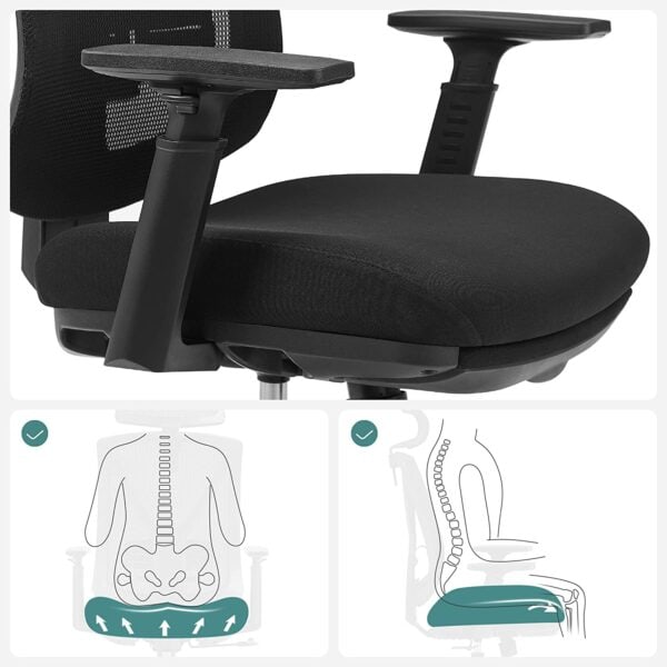 Ergonominė vadovo kėdė su reguliuojamomis kaklo juosmens kojų atramomis 5