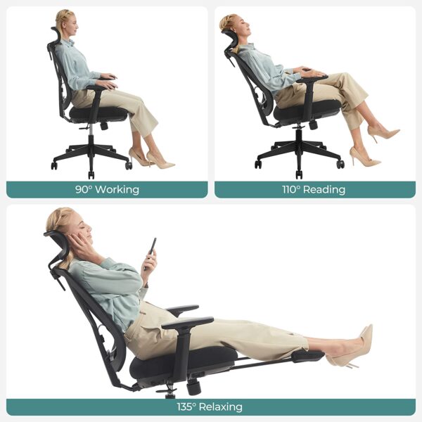 Ergonominė vadovo kėdė su reguliuojamomis kaklo juosmens kojų atramomis 8