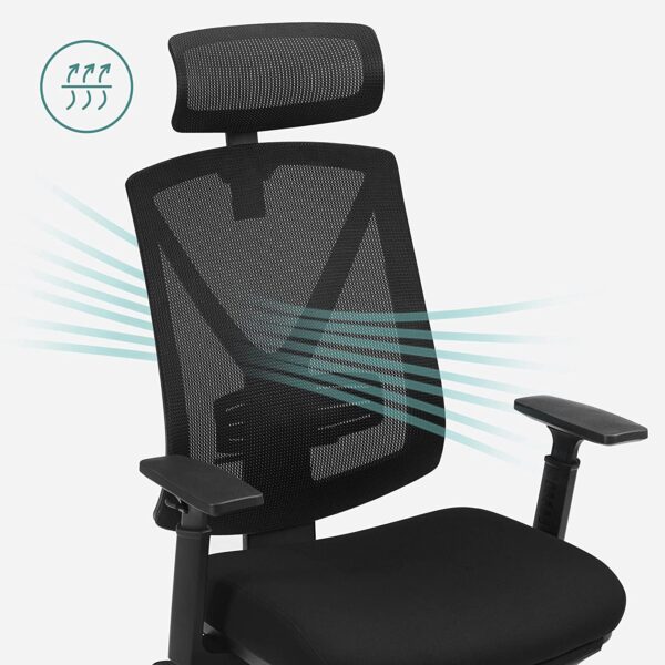 Ergonominė vadovo kėdė su reguliuojamomis kaklo juosmens kojų atramomis 9