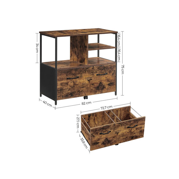Spintelė dokumentams industrinio stiliaus ruda 82cm pločio 7