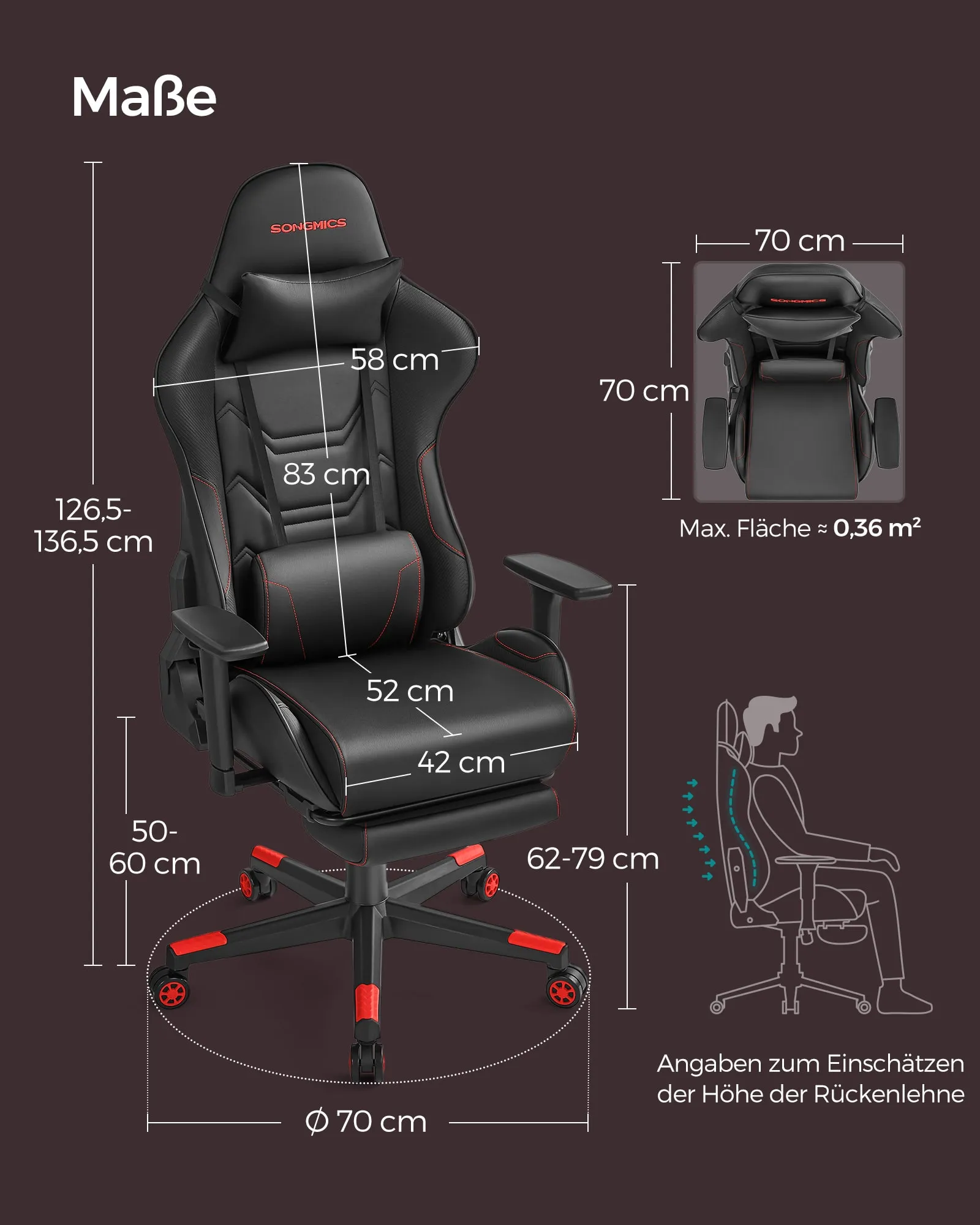 Ergonomiška žaidimų kėdė su porankiais ir galvos atrama, juodos ir raudonos spalvos Ergonomiška žaidimų kėdė su porankiais ir galvos atrama, juodos ir raudonos spalvos Akcija