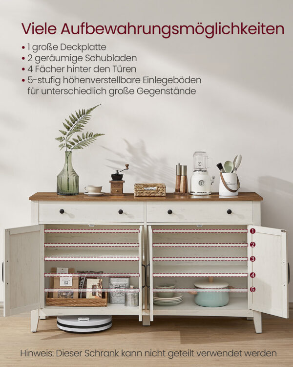 Virtuvės spintelė vintažinė balta 40x140cm su 4 durelėmis 3