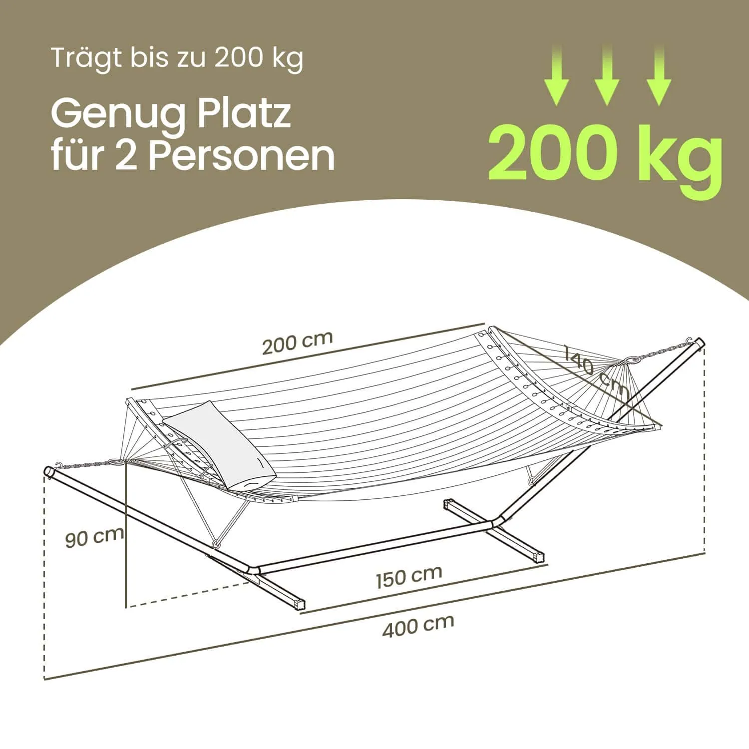 Hamakas su plieno stovu pilkas iki 200kg Hamakas su plieno stovu pilkas iki 200kg Akcija