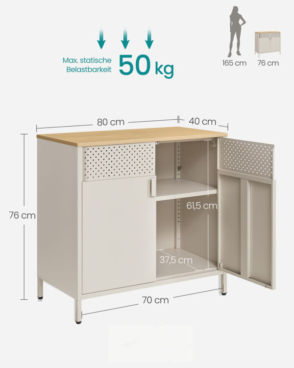 Kreminė plieninė spintelė pastatoma 70cm pločio 7