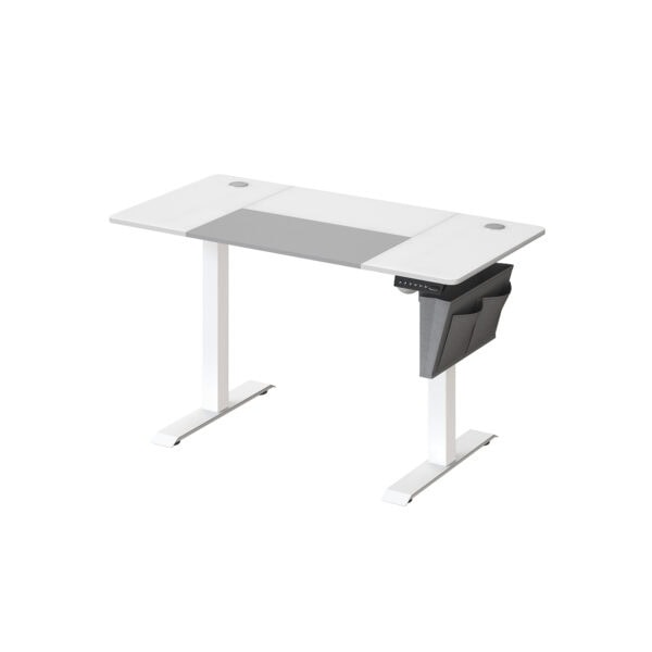 Reguliuojamo aukščio elektrinis rašomasis stalas, baltas-pilkas 60×120 cm