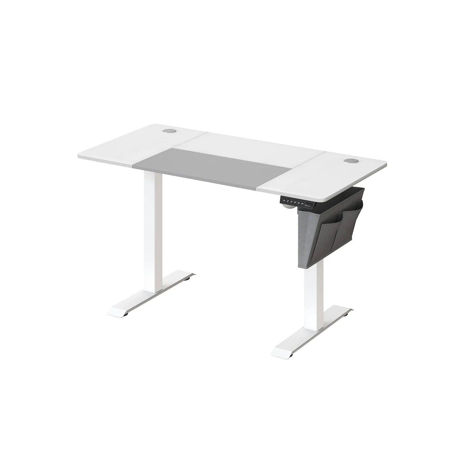 Reguliuojamo aukščio elektrinis rašomasis stalas, baltas-pilkas 60×120 cm Reguliuojamo aukščio elektrinis rašomasis stalas, baltas-pilkas 60×120 cm Akcija